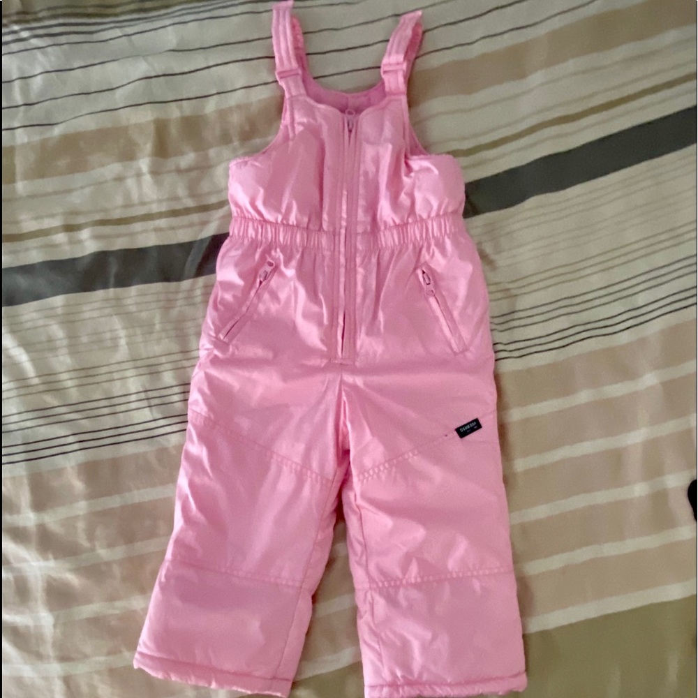 Kid's Baby Pink snow bib 3T